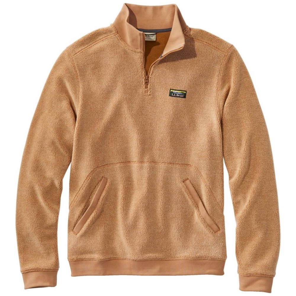 L.L. Bean Men's Half-Zip Fleece Pullover in Camel/Tan